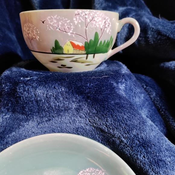 Antique lusterware tea set service for 4 - Picture 8 of 12